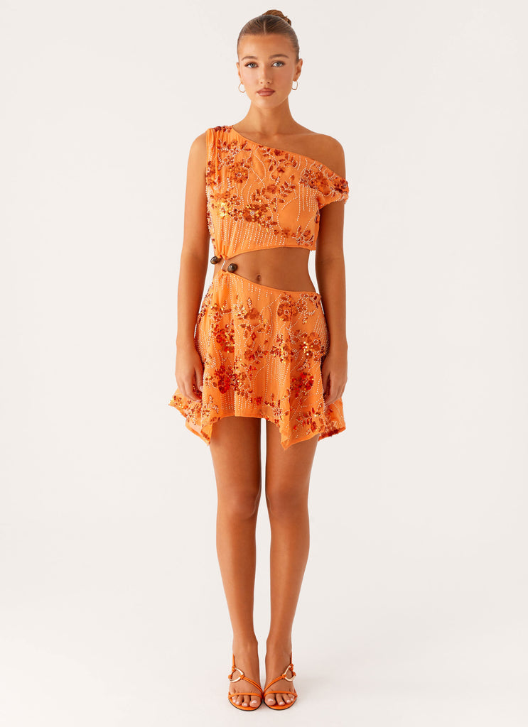 Aletta Sequin Mini Dress - Orange