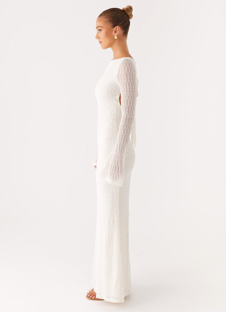 Ethereal Long Sleeve Maxi Dress - Ivory