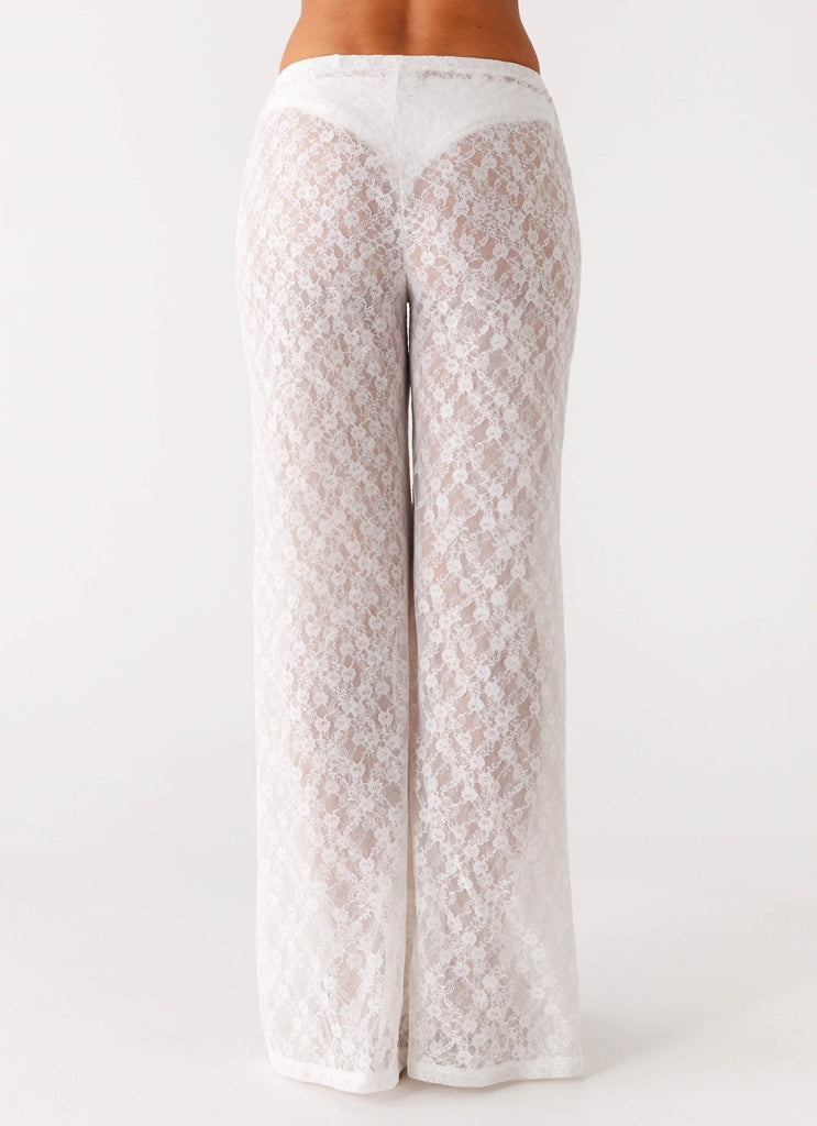 Matcha Lace Pants - White