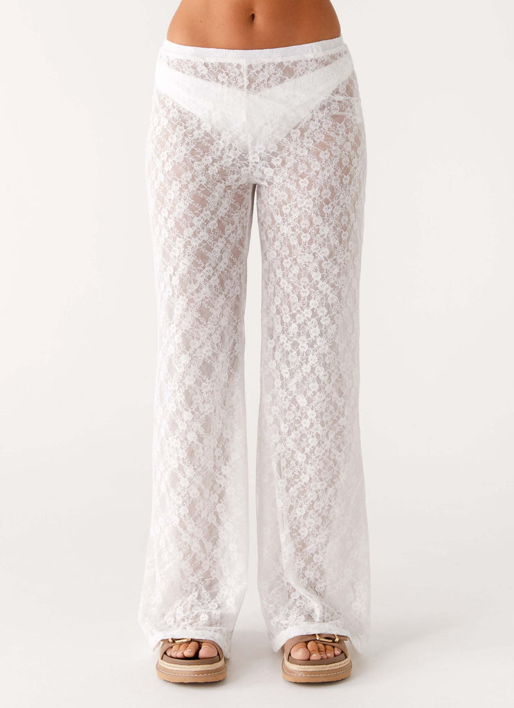 Matcha Lace Pants - White