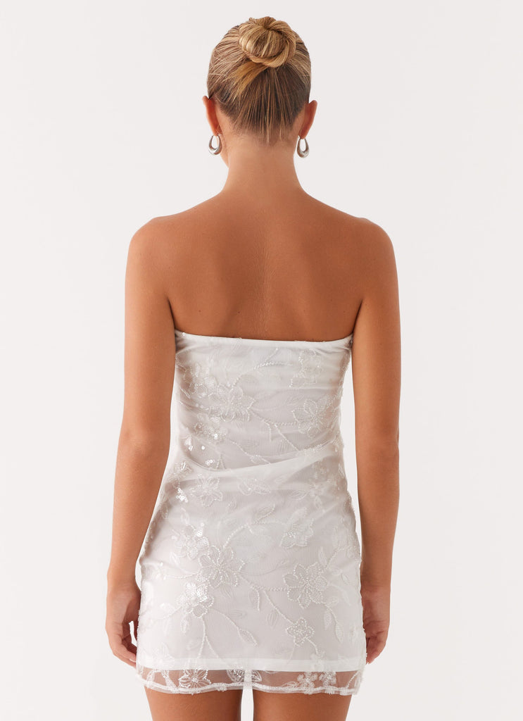 Moorey Beaded Mini Dress - White Silver