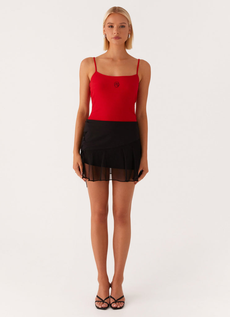 Siobhan Tie Side Mini Skirt - Black