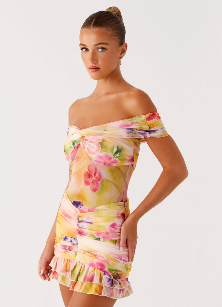 Frances Mini Dress Sunburst Floral 2 Peppermayo