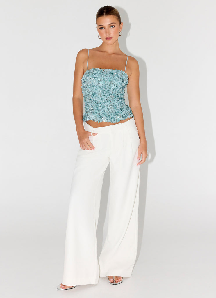 Alayna Sequin Top - Aqua