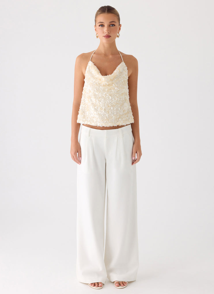 Amelita Sequin Top - Ivory