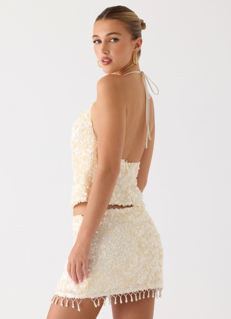 Amelita Sequin Top - Ivory