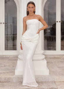 Anticipating Sequin Maxi Dress - White