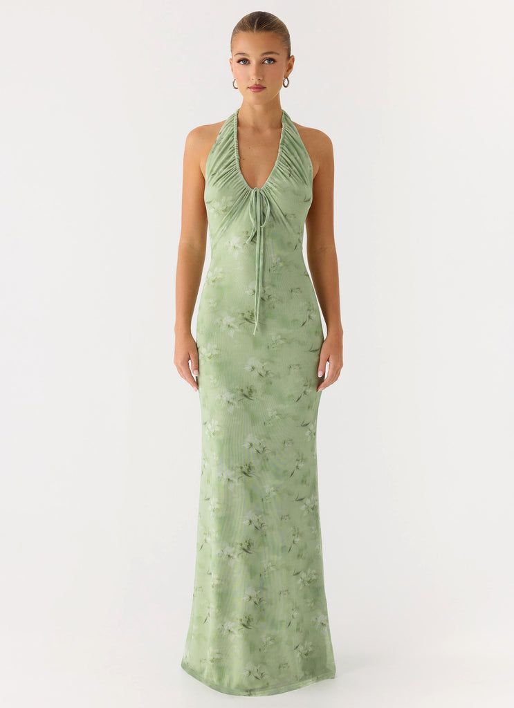 Ask You Twice Maxi Dress - Blurred Lime