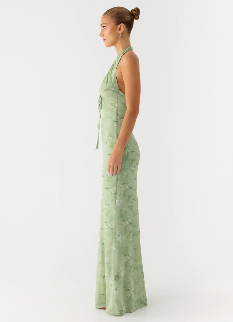 Ask You Twice Maxi Dress - Blurred Lime