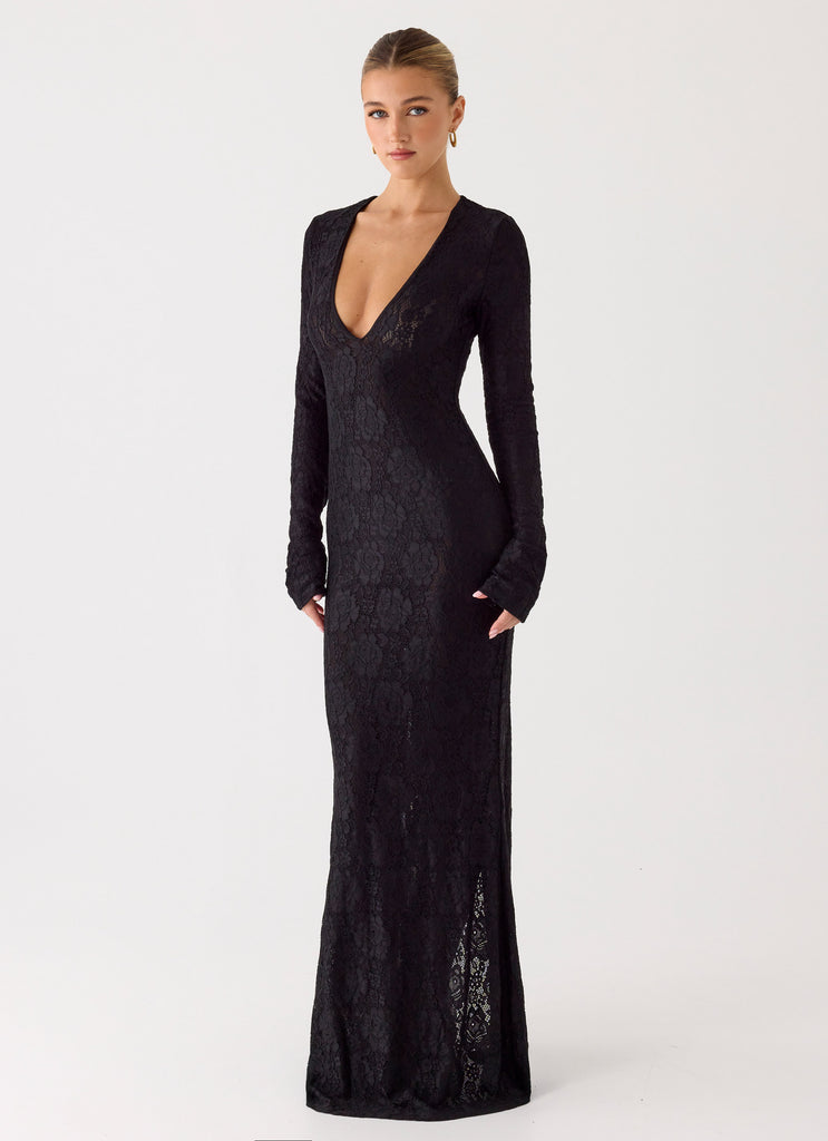 Astoria Long Sleeve Maxi Dress - Black