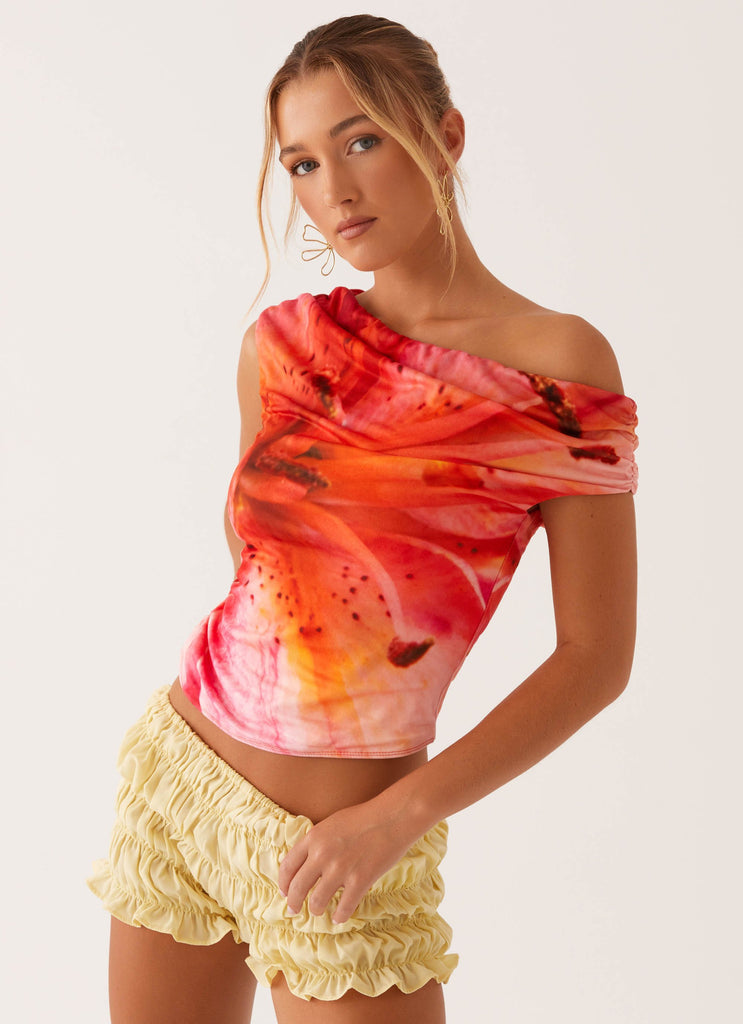 Athens One Shoulder Top - Floral