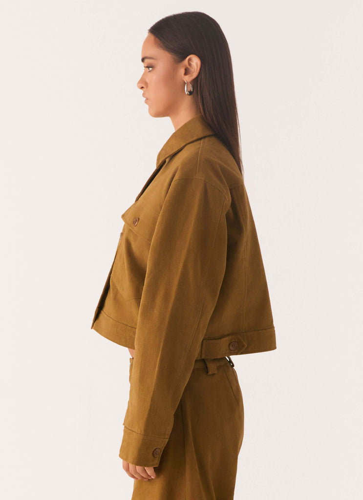 Avi Boxy Jacket - Brown