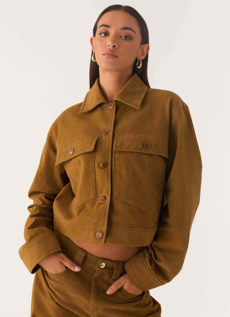 Avi Boxy Jacket - Brown