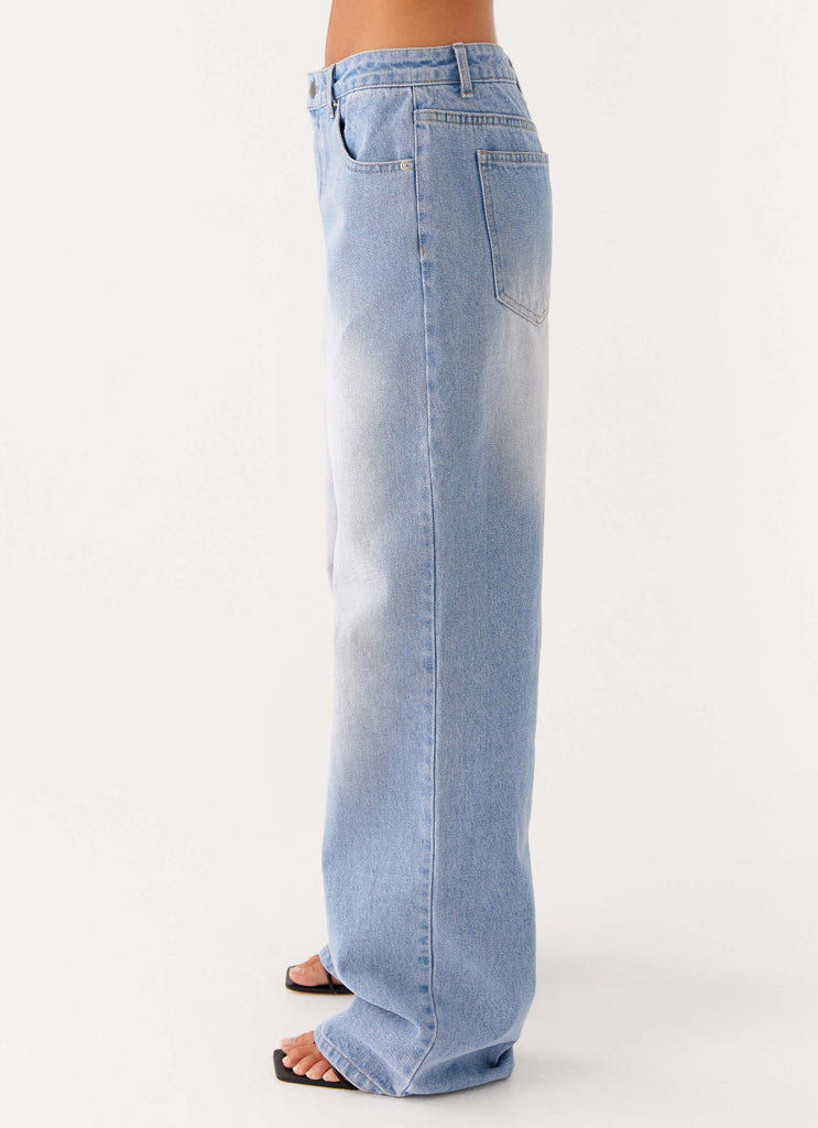 Back Again Straight Leg Denim Jeans - Vintage Blue