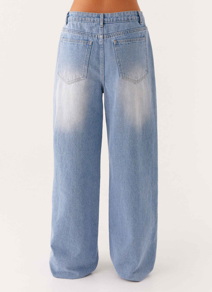 Back Again Straight Leg Denim Jeans - Vintage Blue