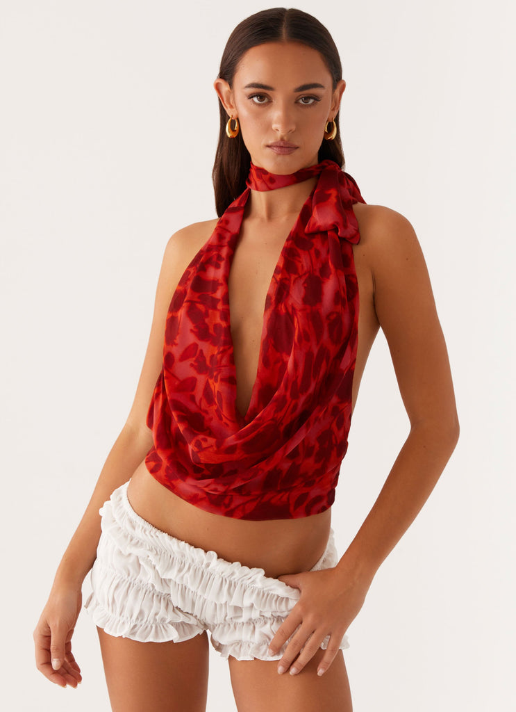 Best Self Top - Deep Red Floral