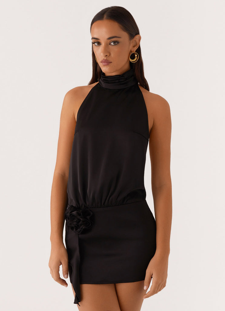 Birdie Halterneck Mini Dress - Black