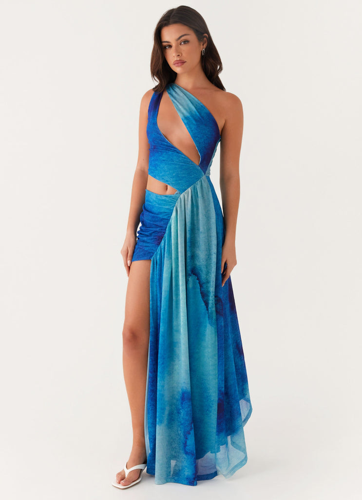 Blinded Maxi Dress - Blue Tie Dye