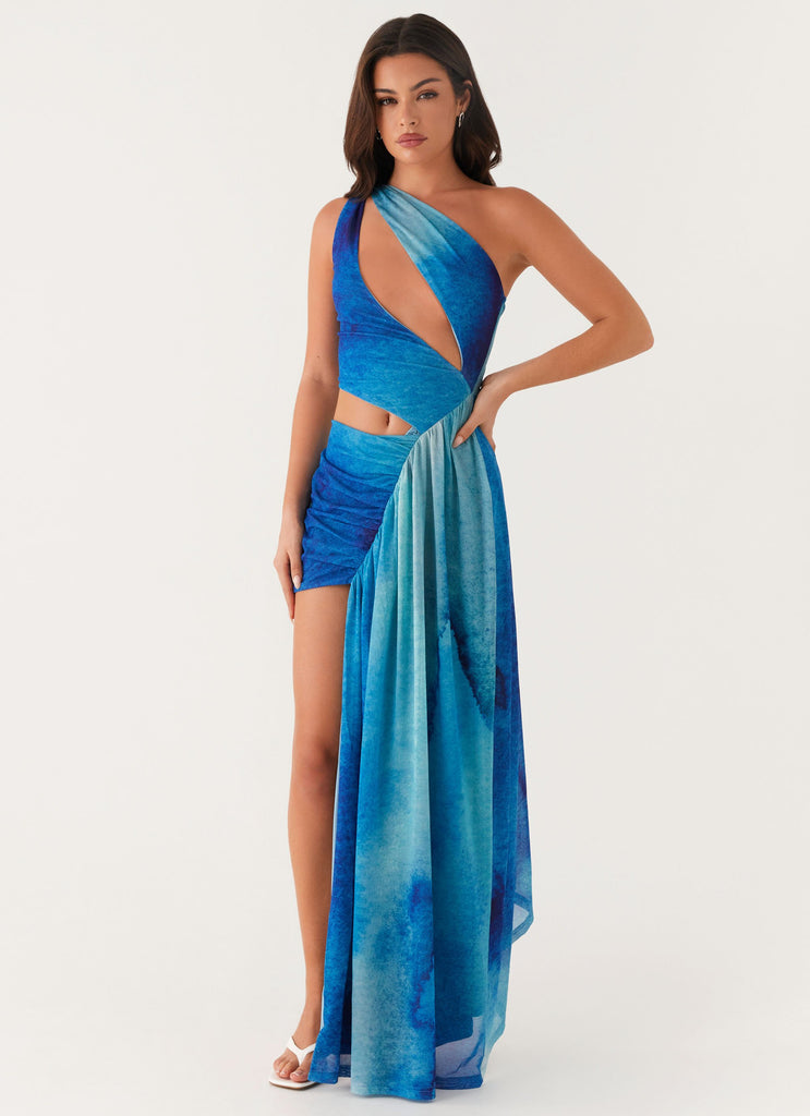 Blinded Maxi Dress - Blue Tie Dye