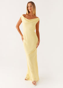 Brittany Chiffon Maxi Dress - Pastel Yellow