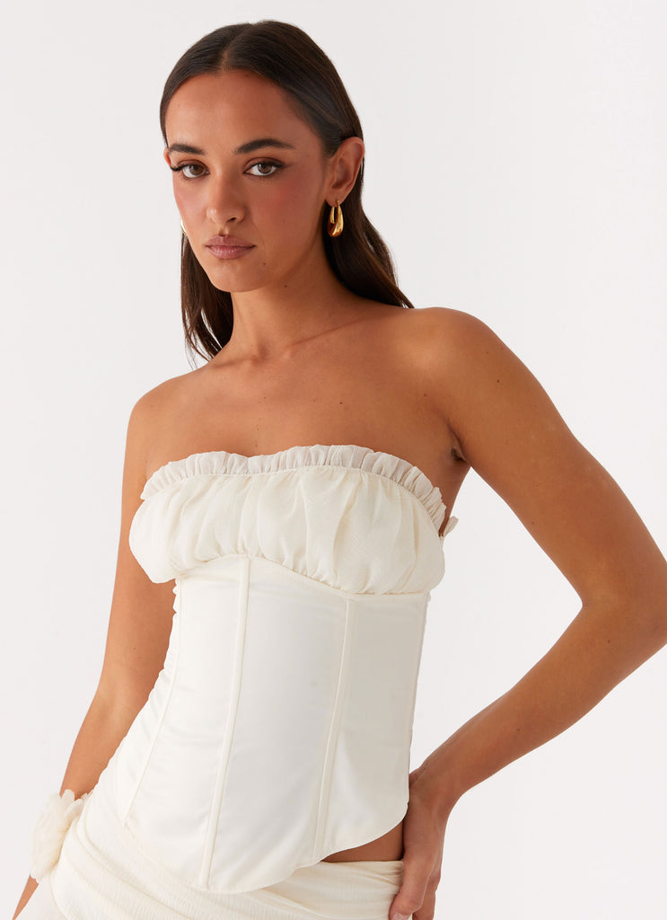 Call Me Never Strapless Corset Top - Ivory