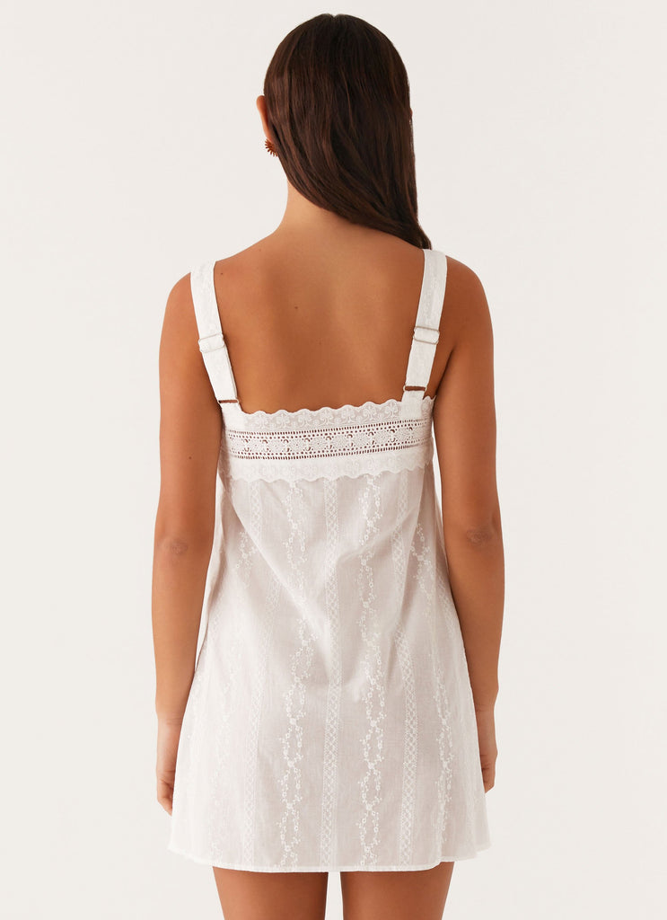 Calla Broderie Mini Dress - White