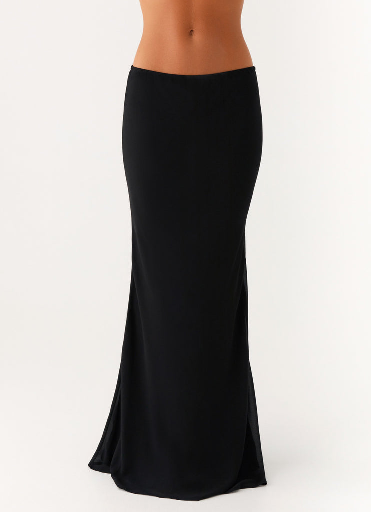 Canyon Chiffon Maxi Skirt - Black