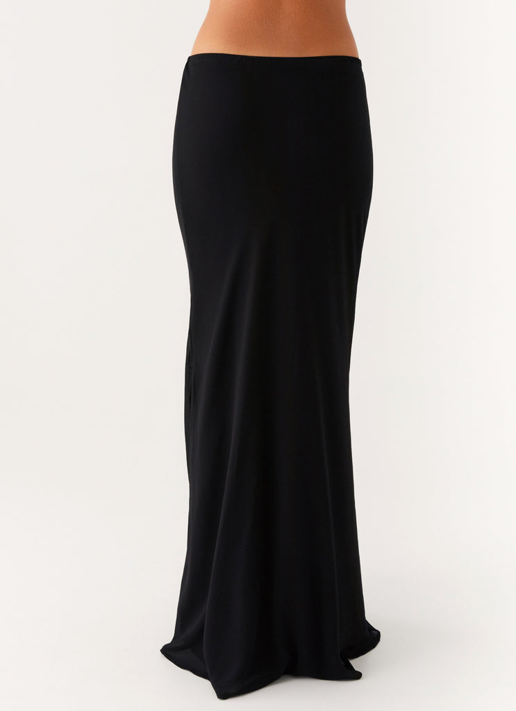 Canyon Chiffon Maxi Skirt - Black