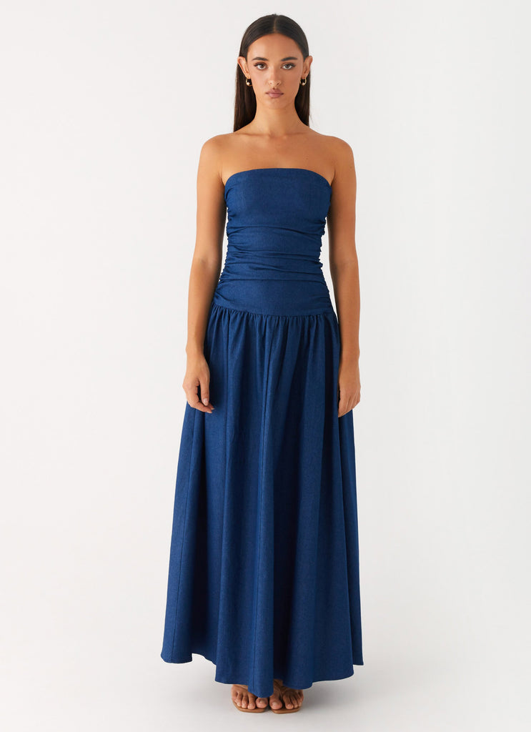 Carmel Denim Maxi Dress - Indigo