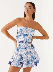 Carmel Mini Dress - Serene Sky Floral