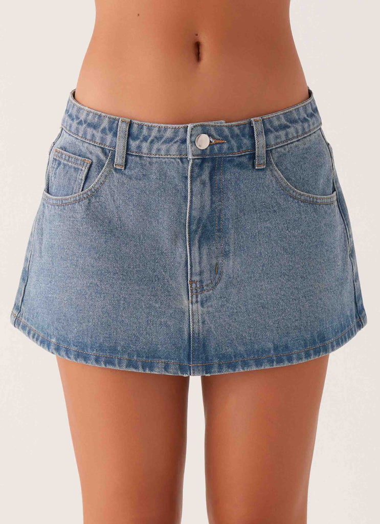 Carrie Denim Mini Skirt - Washed Indigo