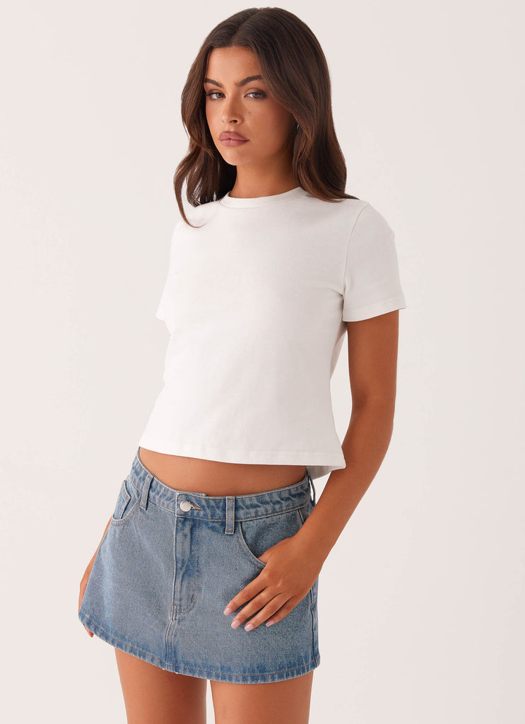 Carrie Denim Mini Skirt - Washed Indigo