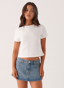 Carrie Denim Mini Skirt - Washed Indigo