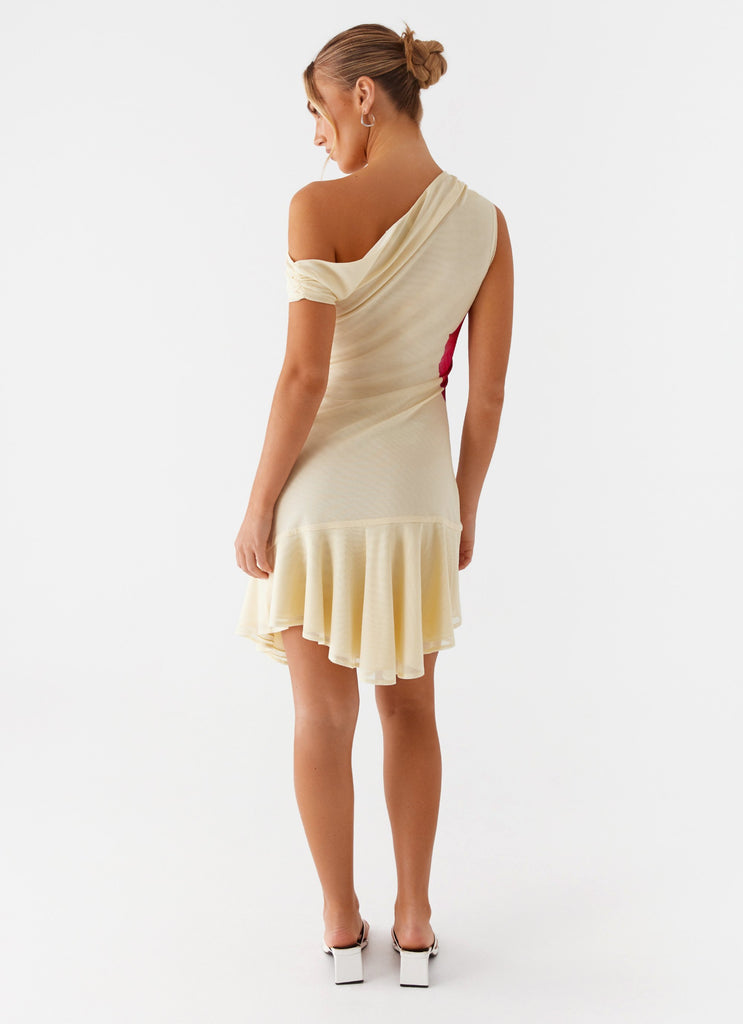 Clementina One Shoulder Mini Dress - Yellow