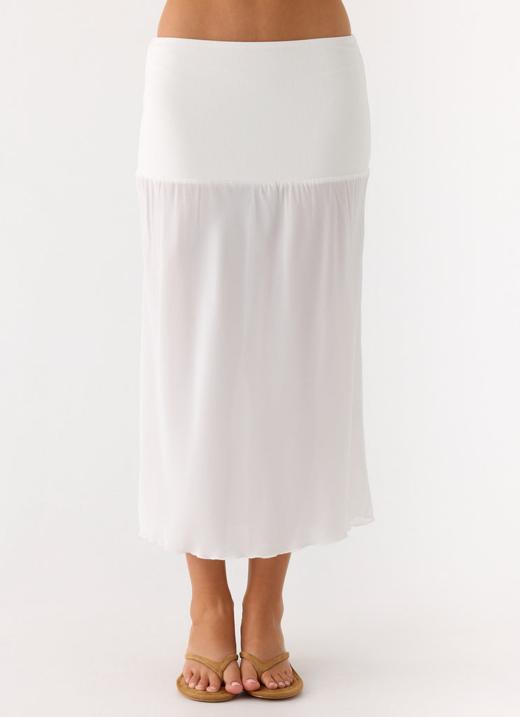 Connect My Heart Midi Skirt - White