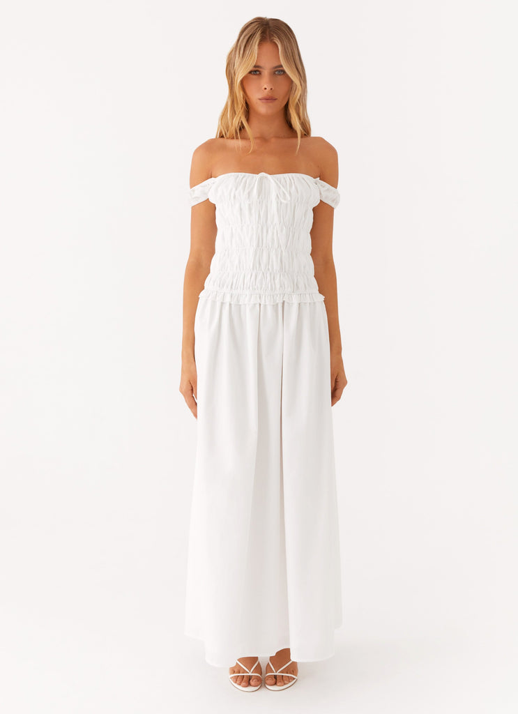 Countryside Off Shoulder Maxi Dress - Ivory