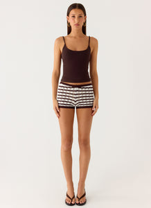 Danni Micro Shorts - Chocolate Stripe