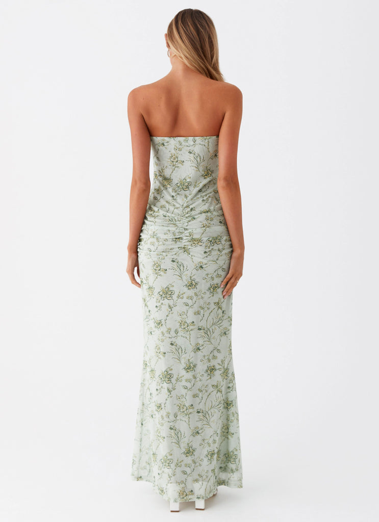 Womens Dearest Maxi Dress in the colour Sage Floral in front of a light grey background