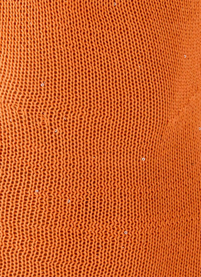 Delfina Cowl Knit Maxi Dress - Orange