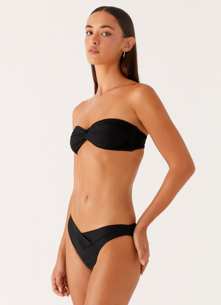 Delta Bandeau Bikini Top - Black