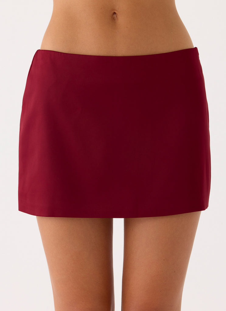 Do It Again Mini Skirt - Dark Cherry