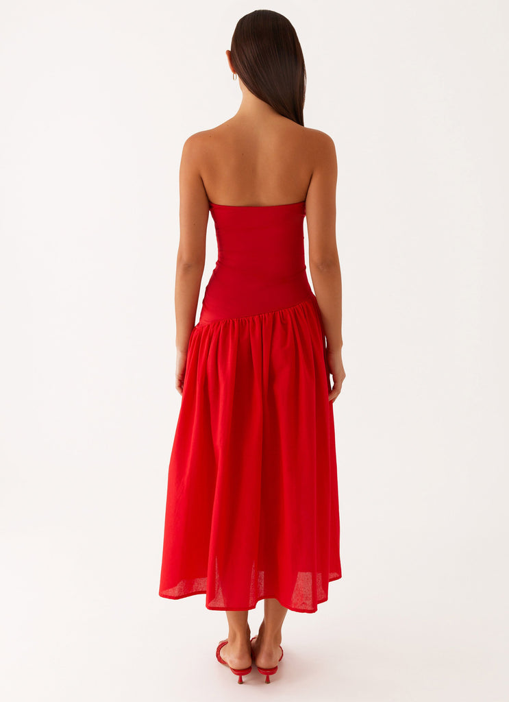 Domino Effect Midi Dress - Red