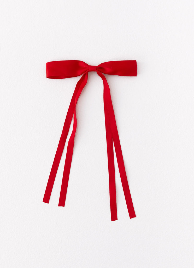 Dorothy Bow Hair Clip - Red