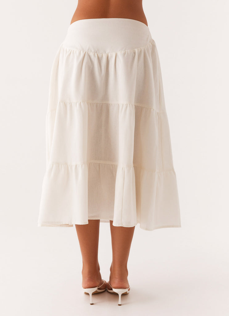 Elodie Midi Skirt - White