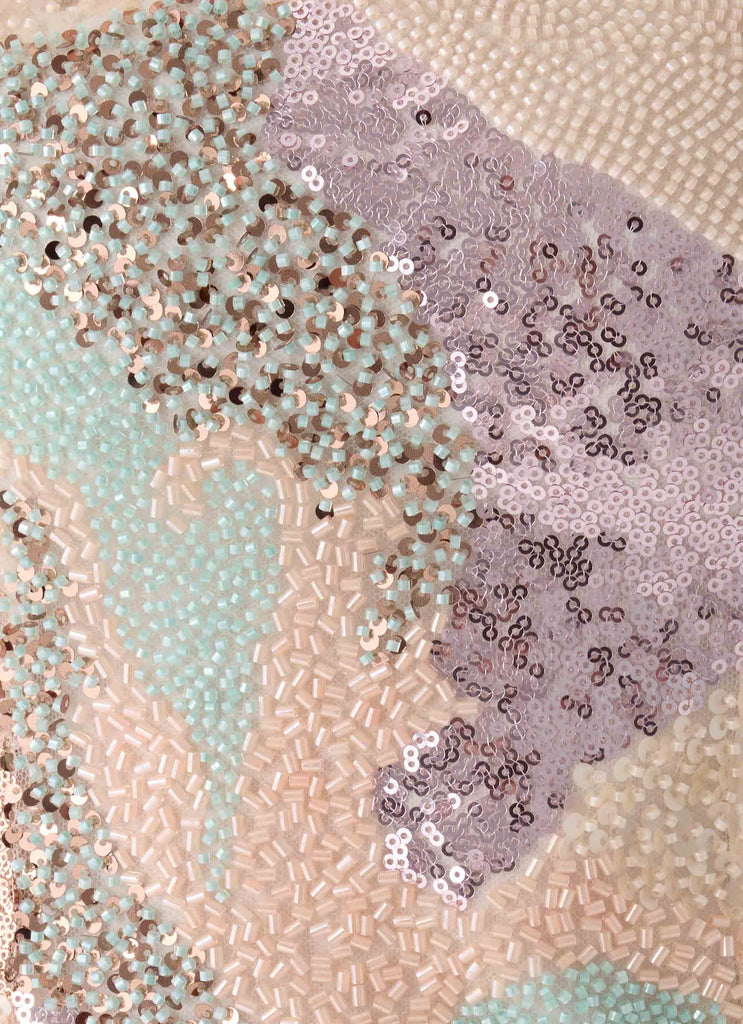 Elyna Beaded Mini Skirt - Swirl Sequin