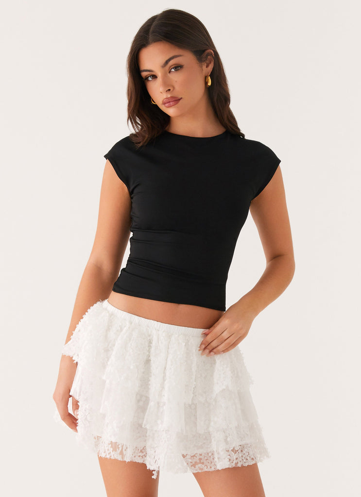 Erin Layered Mini Skirt - White