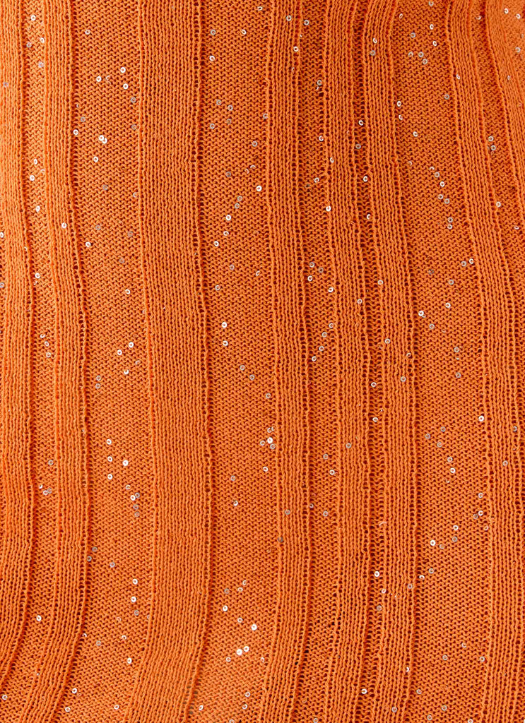 Estrella Long Sleeve Knit Mini Dress - Orange