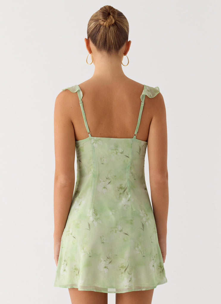 Europa Mini Dress - Blurred Lime