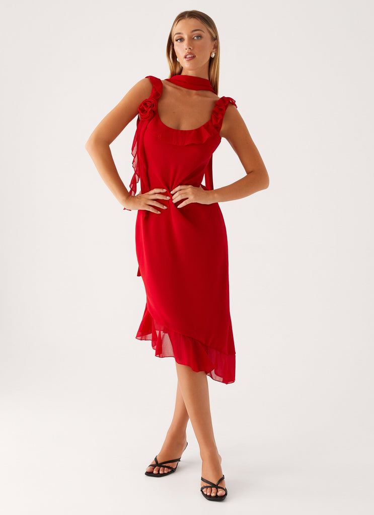 Fariday Midi Dress - Red