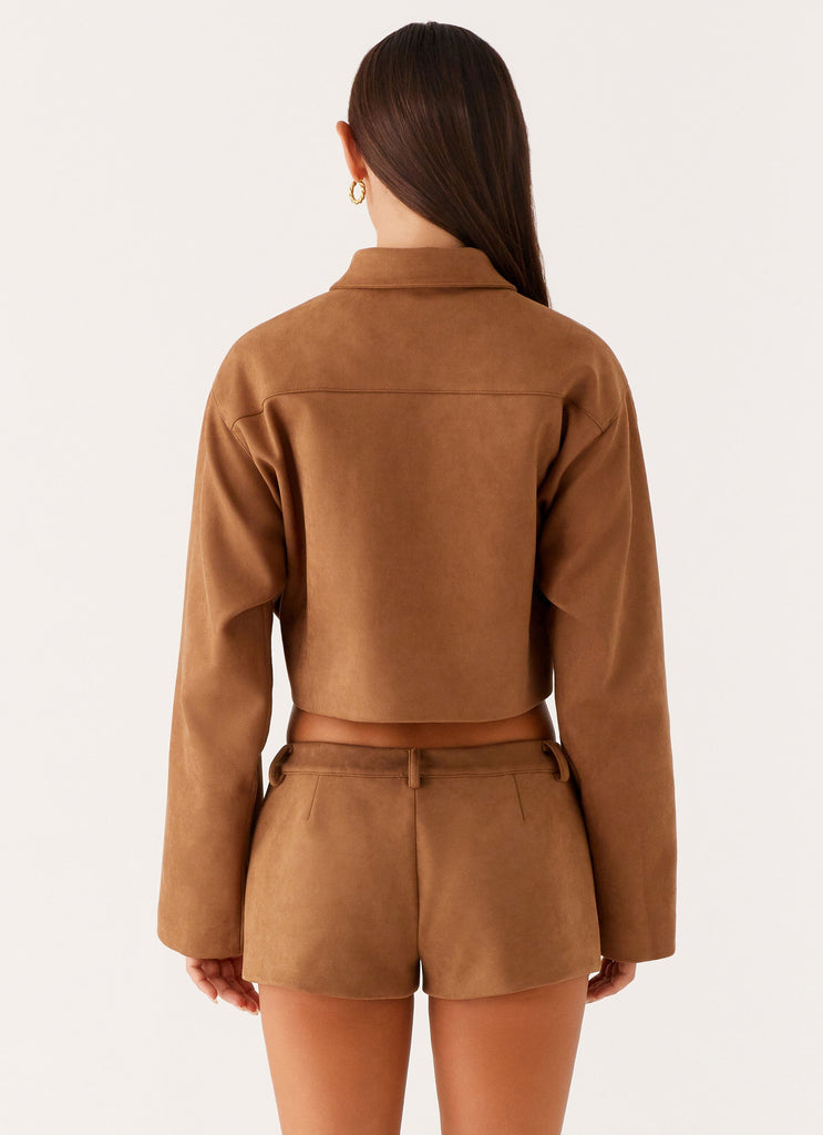 Gio Crop Jacket - Brown